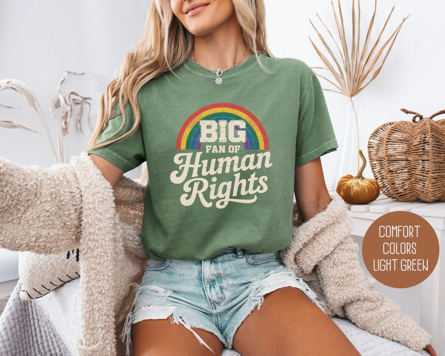 Big Fan of Human Rights Comfort Colors Shirt