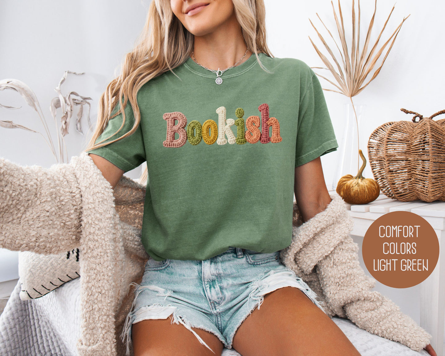 Bookish Faux Yarn Comfort Colors Shirt