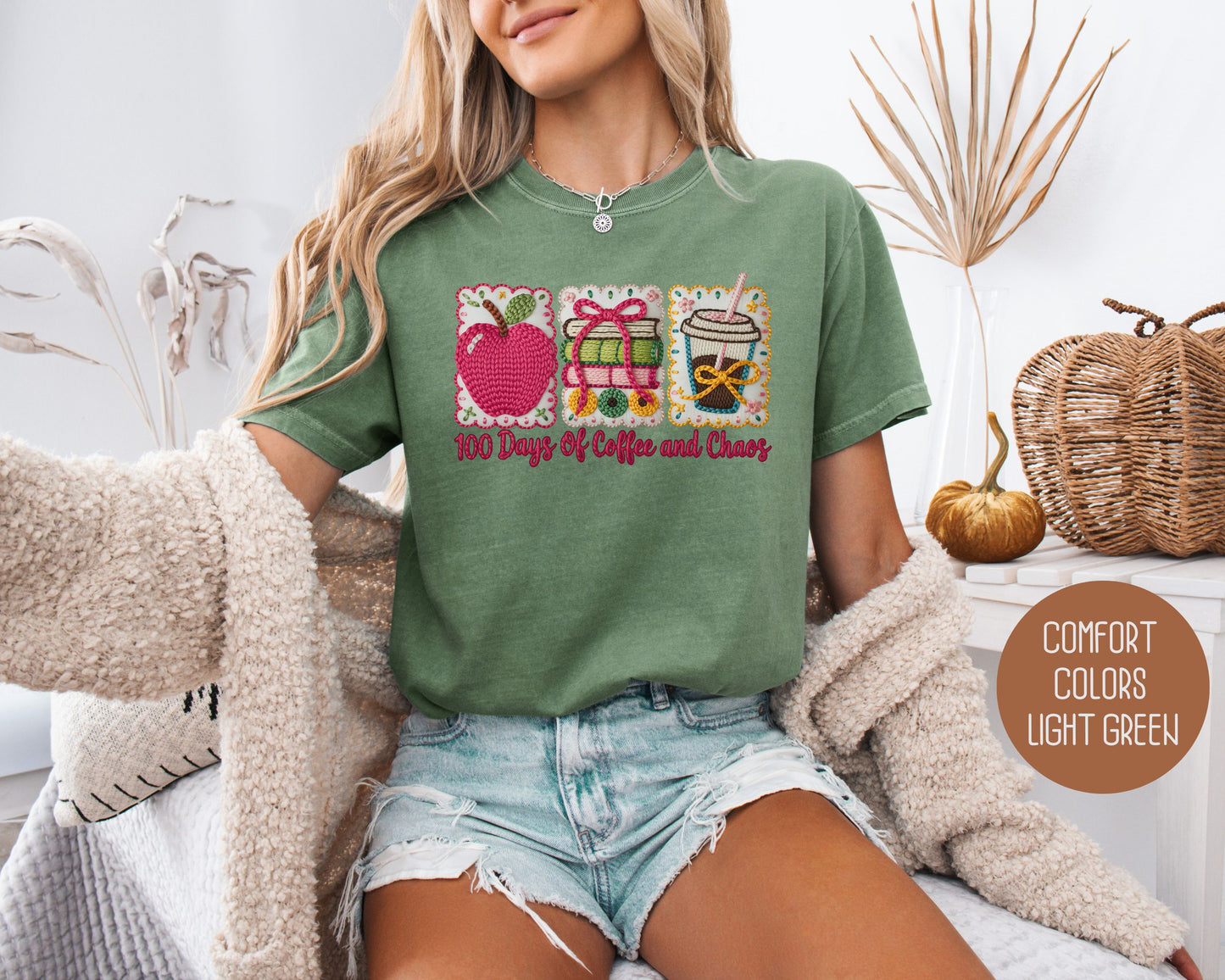 100 Days Of Coffee & Chaos Comfort Colors Shirt