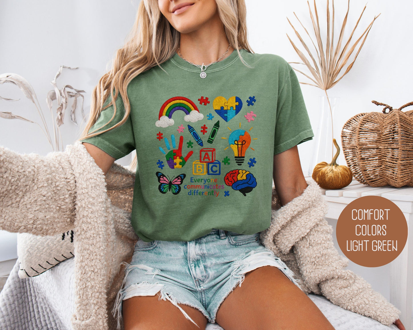 Autism Everyone Communicates Differently Comfort Colors Shirt