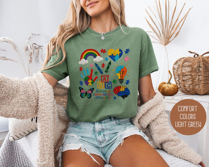 Autism Everyone Communicates Differently Comfort Colors Shirt