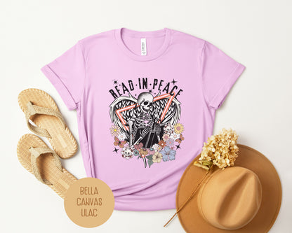 Read in Peace Tarot Card Skeleton Shirt