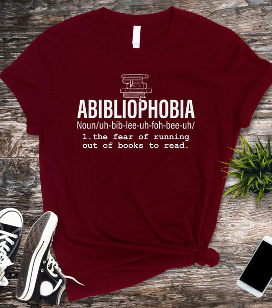 Abibliophobia, Booktrovert TShirt, Book Club Gift,  Book Addict, Funny Reading Shirt, Definition Shirts, Bookworm, Nerd Shirt, Bookish Shirt