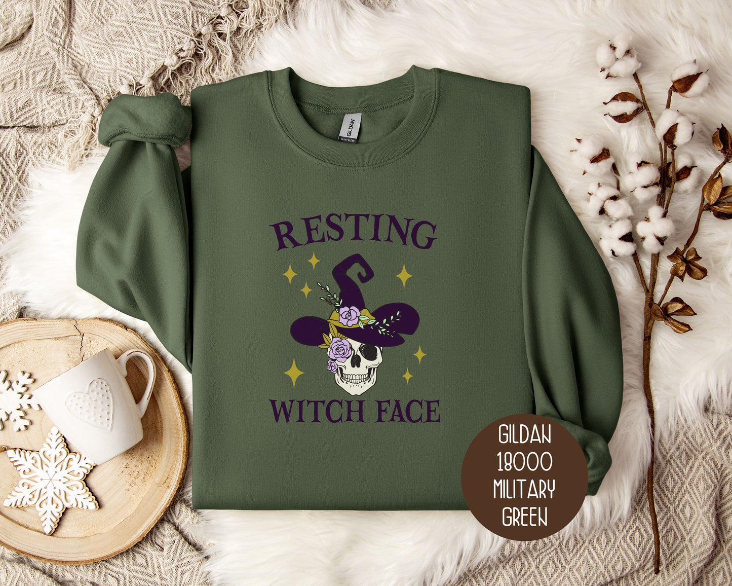 Resting Witch Face Halloween Sweatshirt