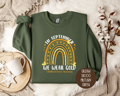 In September We Wear Gold Childhood Cancer Awareness Month Sweatshirt