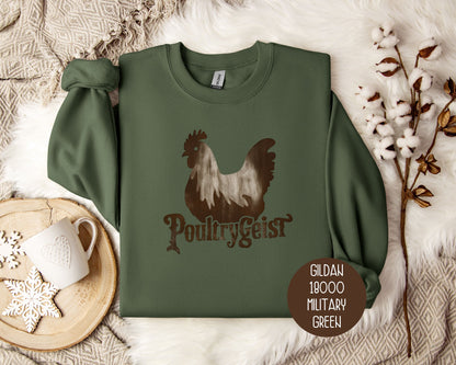 Poultrygeist Chicken Lover Retro Halloween Sweatshirt