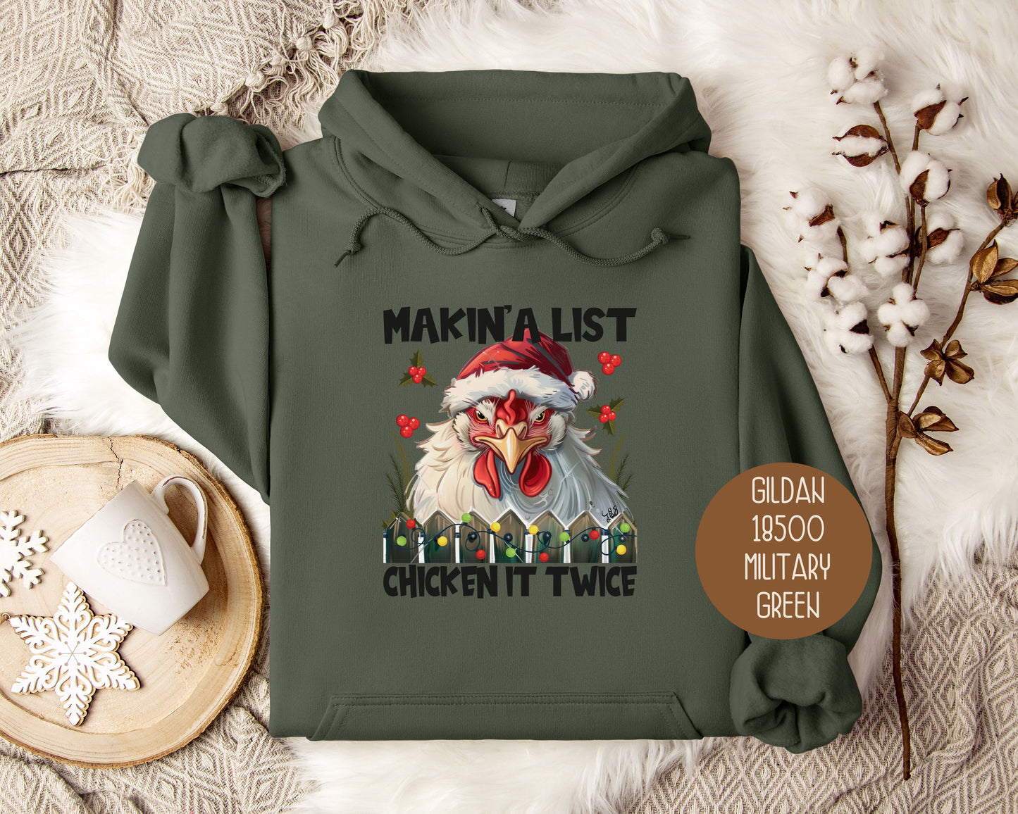 Making a List Chicken It Twice Hoodie