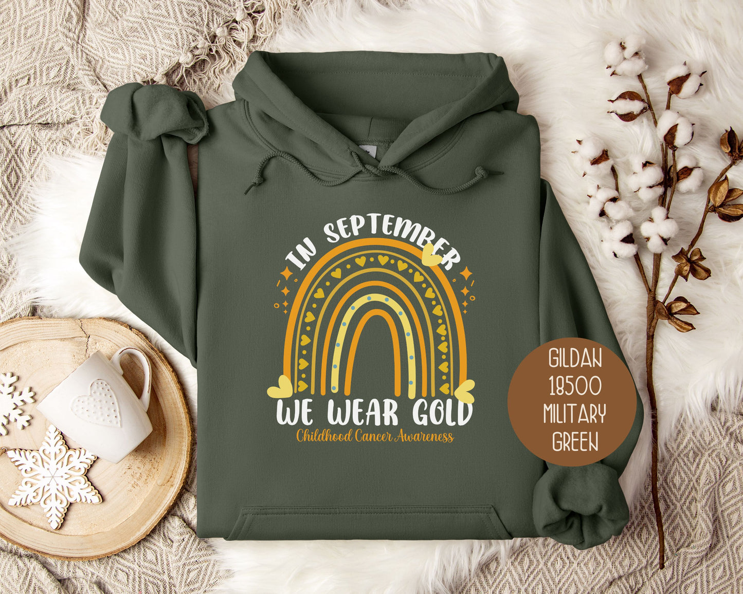 In September We Wear Gold Childhood Cancer Awareness Month Hoodie