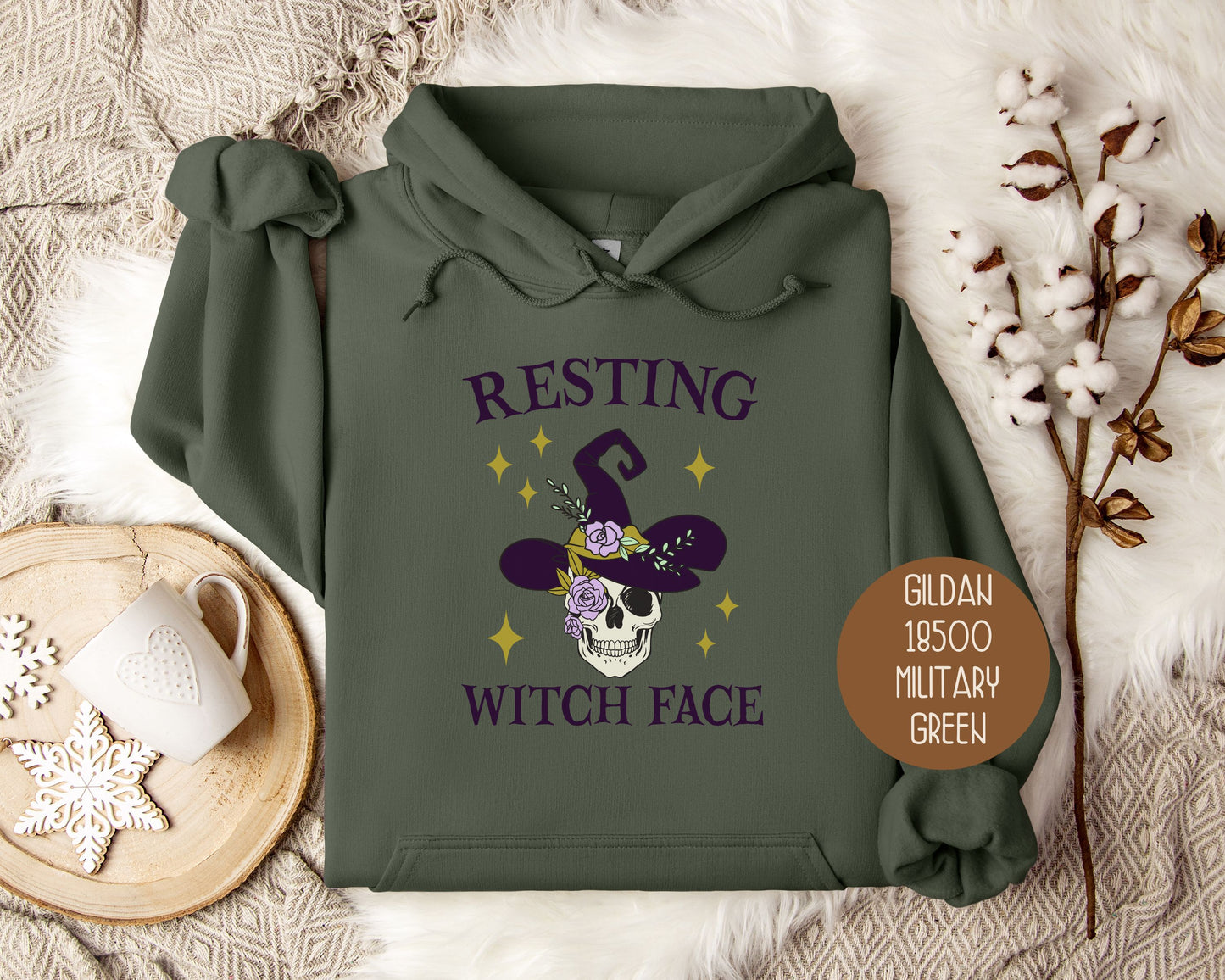 Resting Witch Face Halloween Hoodie