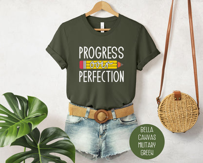 Progress Over Perfection Elementary Teacher Shirt