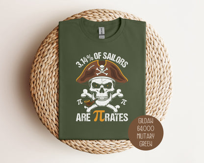 3.14% of Sailors are Pirates Pi Day Shirt