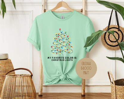 My Favorite Color is Christmas Lights Shirt
