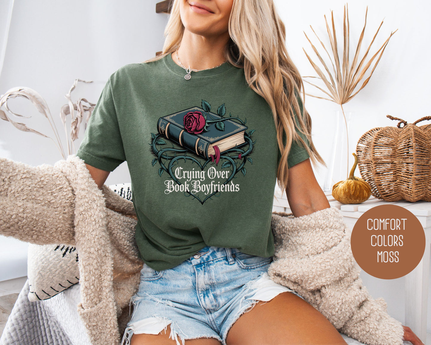 Crying Over Book Boyfriends Comfort Colors Shirt