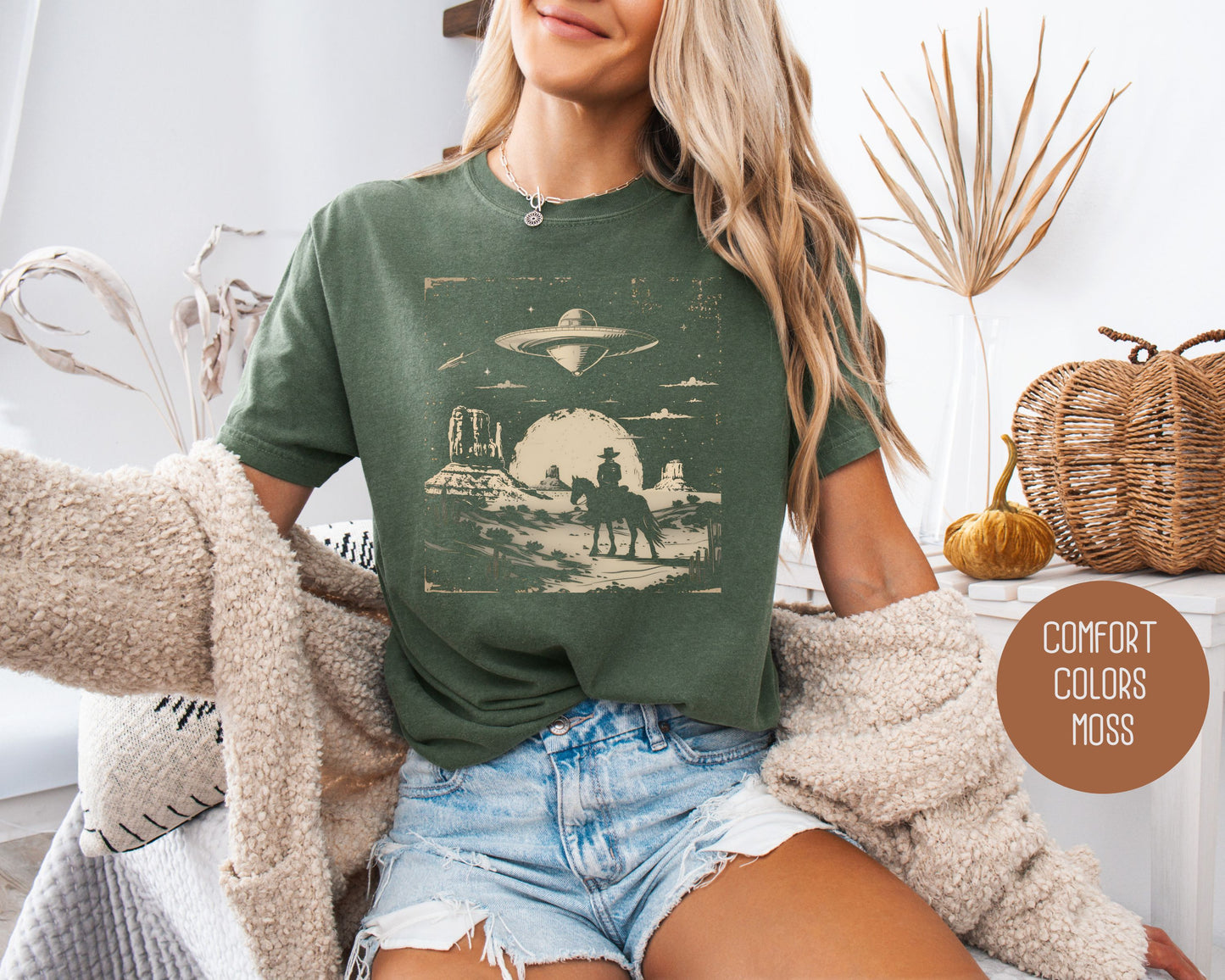 Cowboy Western UFO Comfort Colors Shirt