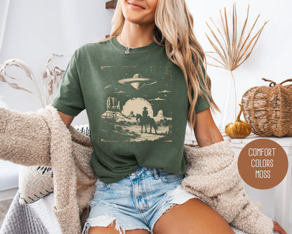 Cowboy Western UFO Comfort Colors Shirt