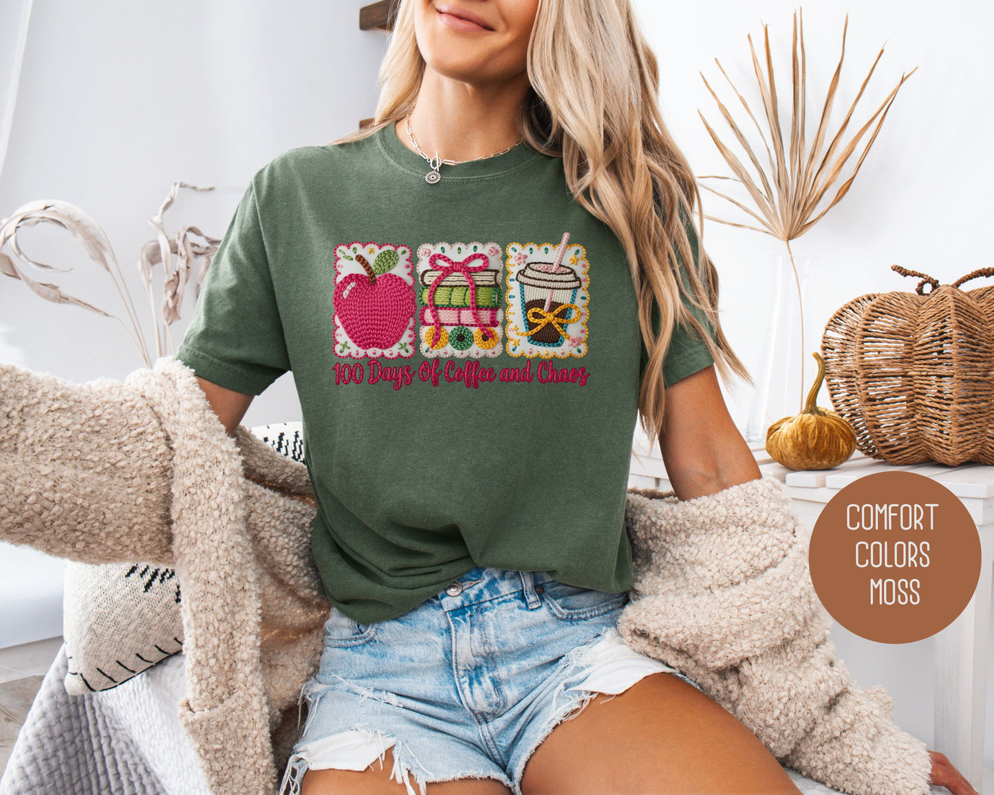 100 Days Of Coffee & Chaos Comfort Colors Shirt