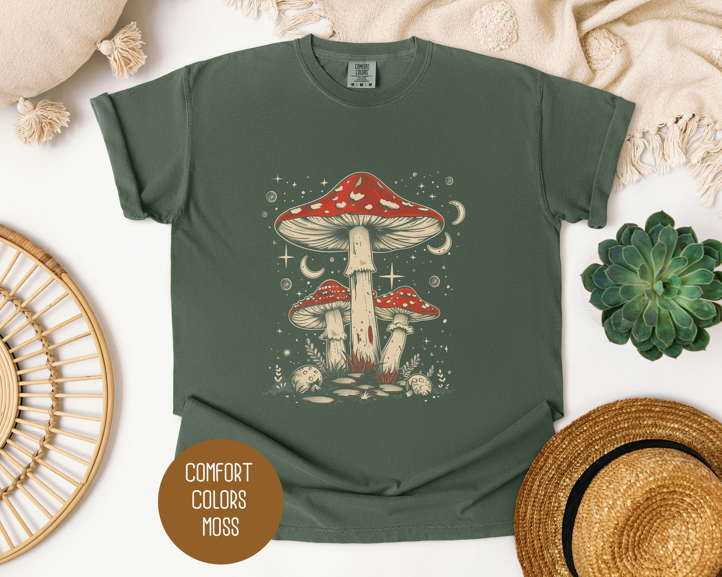 Retro Red Mushrooms Comfort Colors Shirt