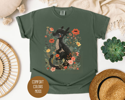 Floral Dragon Comfort Colors Shirt