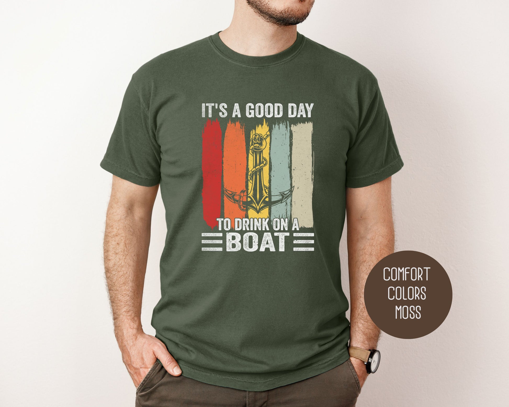 It's a Good Day to Drink on a Boat Comfort Colors Shirt T-Shirt Printify