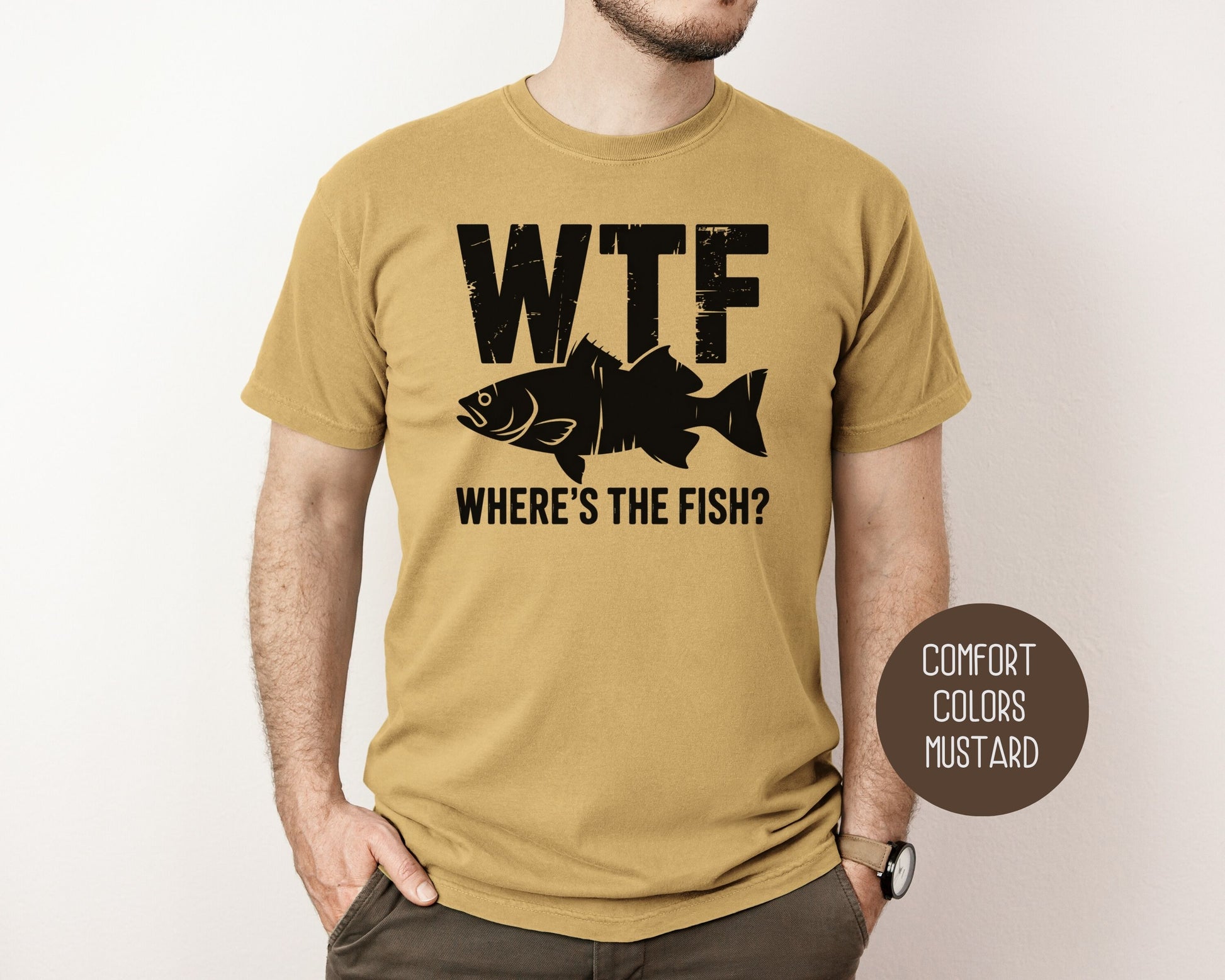 WTF Where's The Fish Comfort Colors Shirt T-Shirt  CreativeSpecialTs