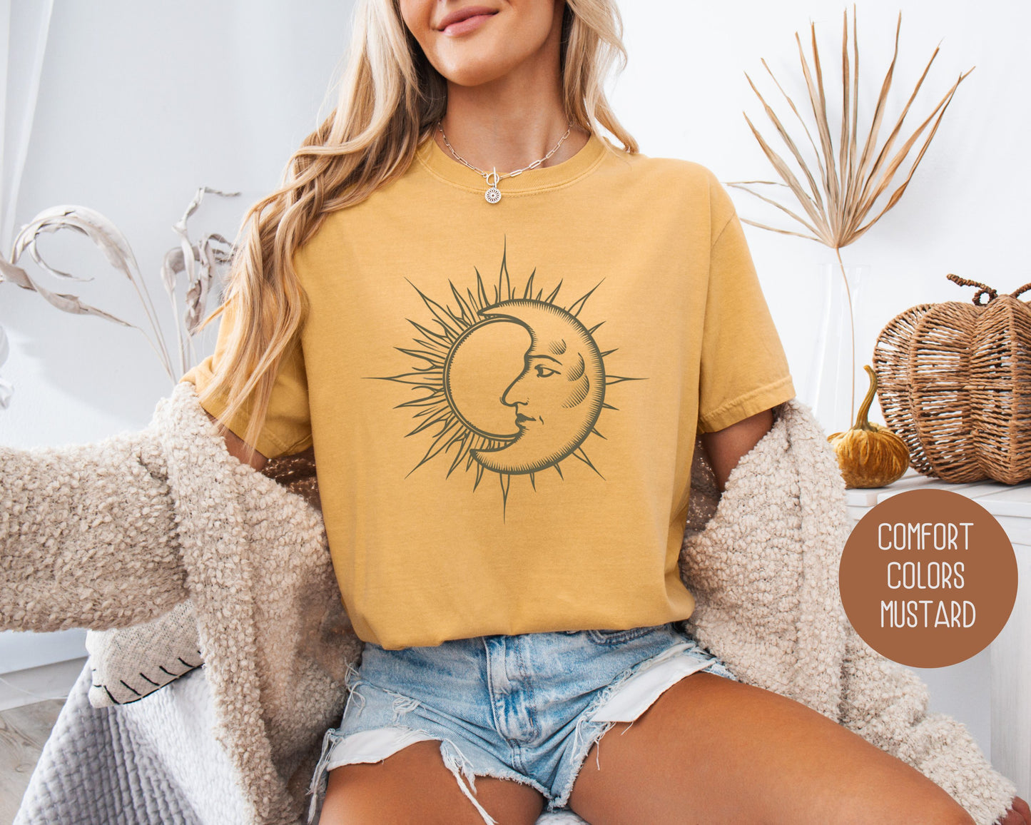 Celestial Sun Moon Comfort Colors Shirt