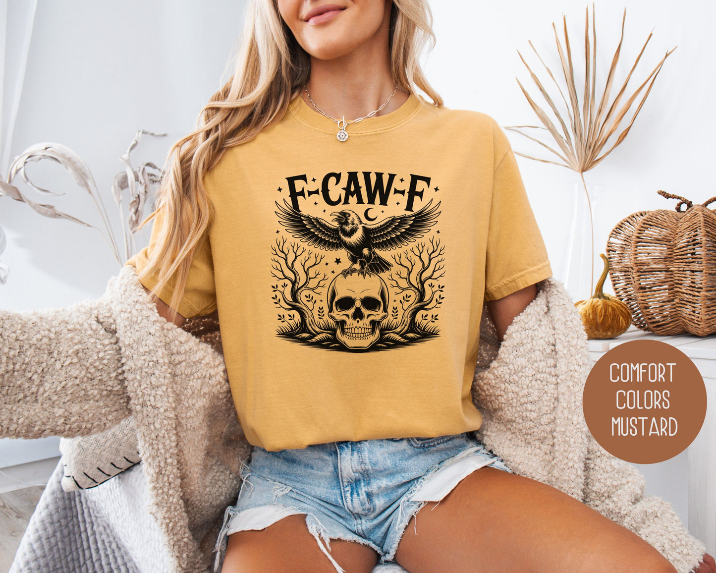 F-Caw-F Black Crow Raven Comfort Colors Shirt