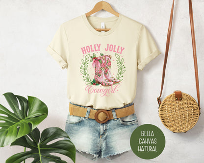 Holly Jolly Cowgirl Western Christmas Shirt