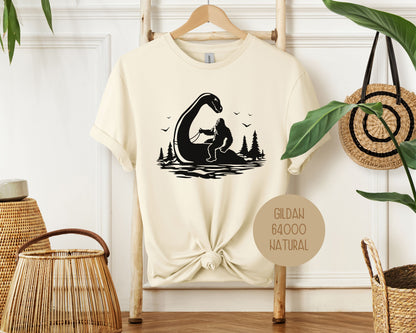 Bigfoot Riding Nessie Shirt