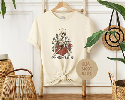 One More Chapter Skeleton Reading Shirt