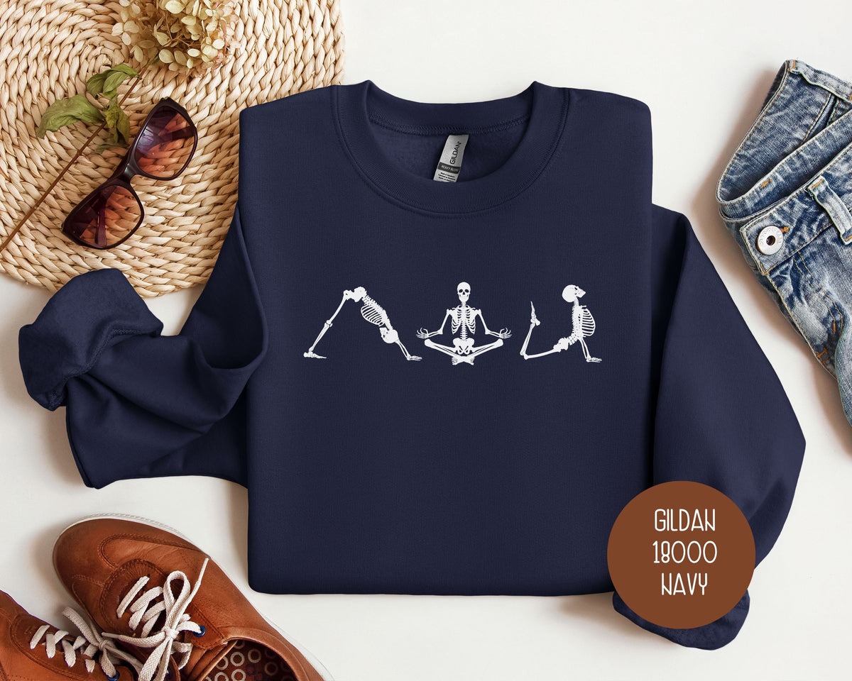 Skeleton Yoga Shirt, Meditation Yoga Lover Sweatshirt Sweatshirt  CreativeSpecialTs