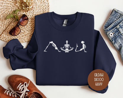 Skeleton Yoga Shirt, Meditation Yoga Lover Sweatshirt Sweatshirt  CreativeSpecialTs