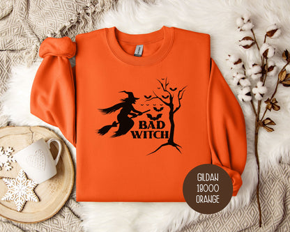 Bad Witch Halloween Bat Sweatshirt