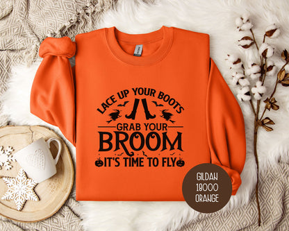 It's Time To Fly Witches Broom Only Sweatshirt