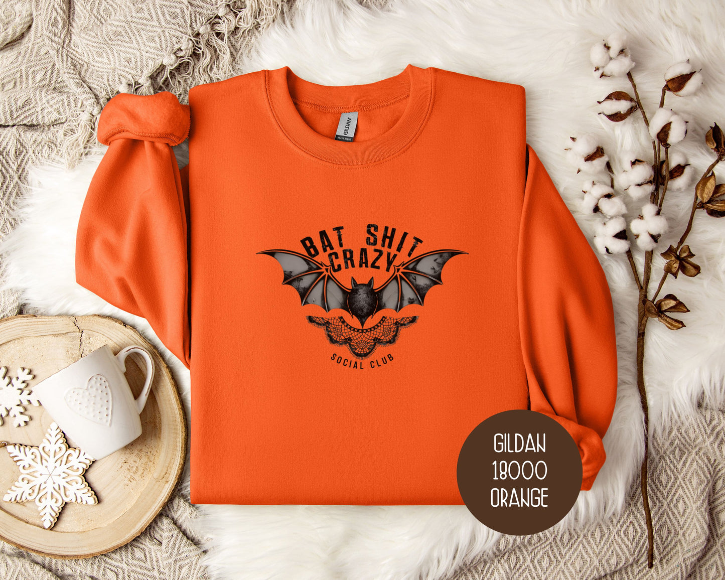 Bat Shit Crazy Social Club Retro Halloween Sweatshirt