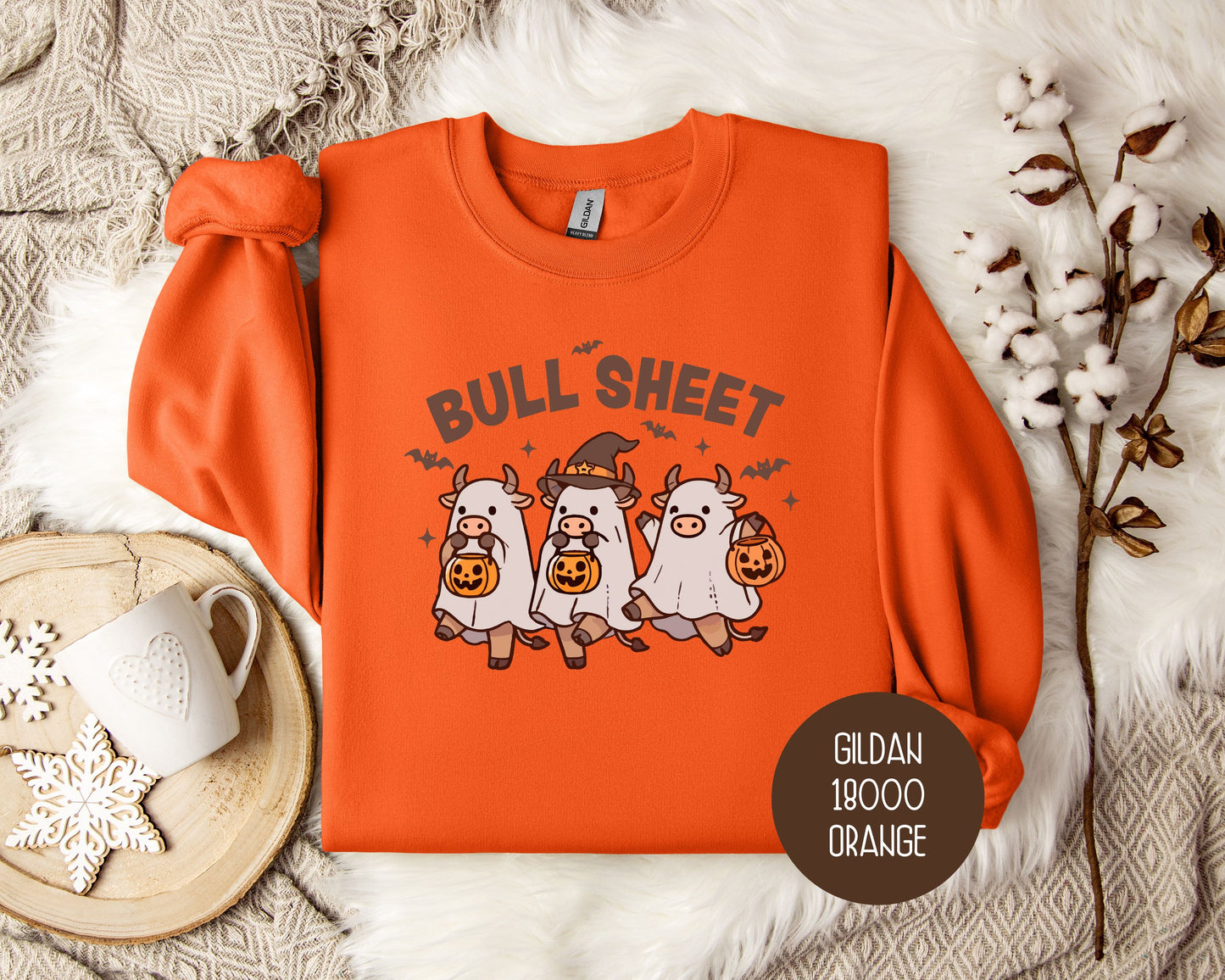 Bull Sheet Cute Ghost Cow Sweatshirt