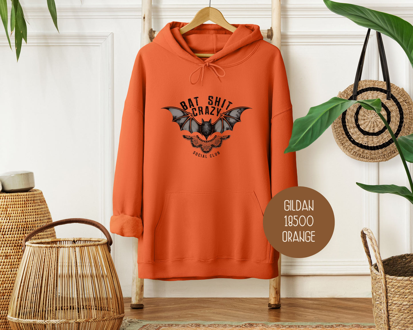 Bat Shit Crazy Social Club Retro Halloween Hoodie