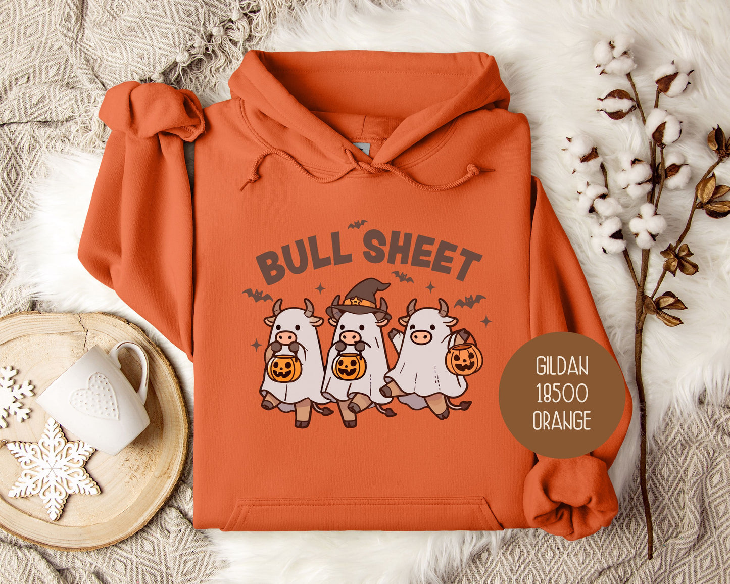 Bull Sheet Cute Ghost Cow Hoodie