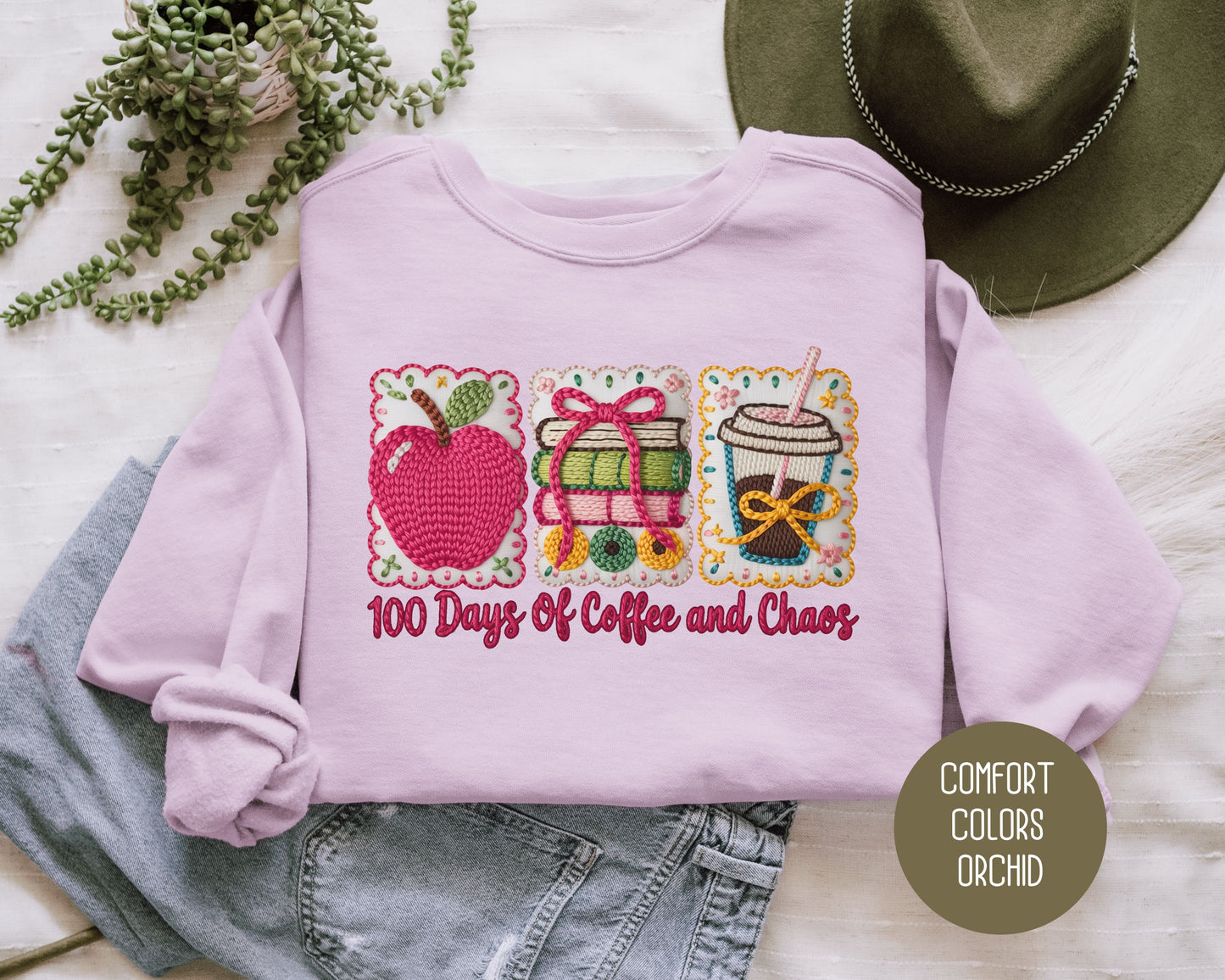 100 Days Of Coffee & Chaos Comfort Colors Sweatshirt