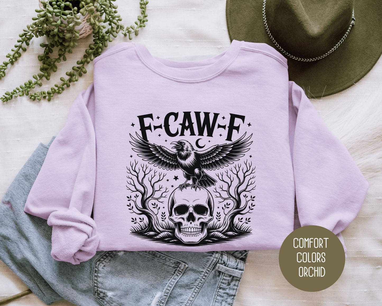 F-Caw-F Black Crow Raven Comfort Colors Sweatshirt