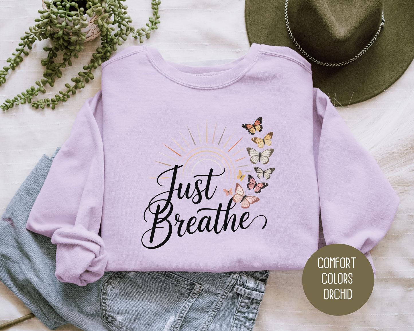 Just Breathe Comfort Colors Sweatshirt
