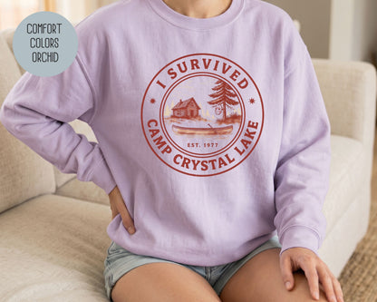 I Survived Camp Crystal Lake Comfort Colors Sweatshirt Sweatshirt  CreativeSpecialTs