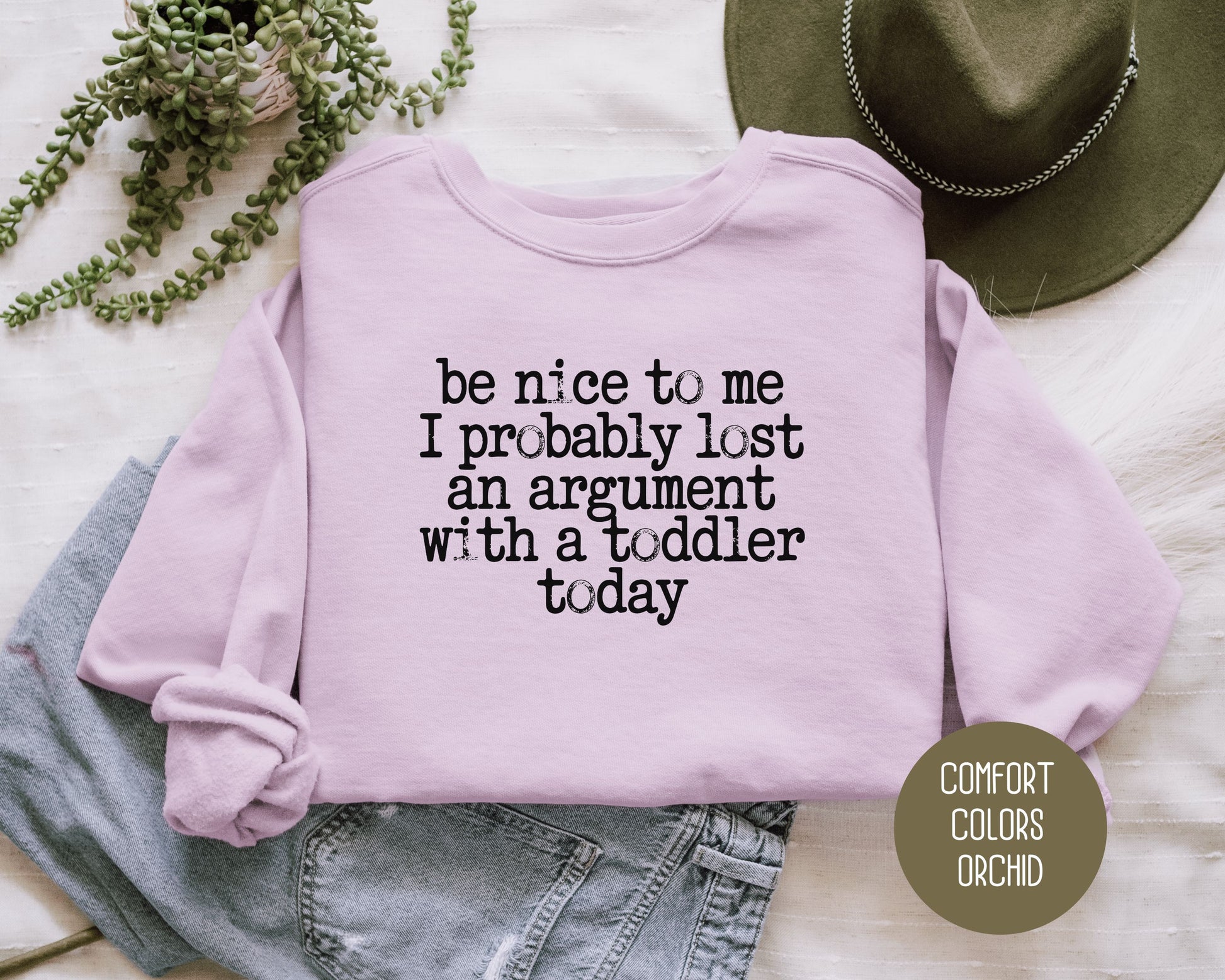 Be Nice to Me I Probably Lost an Argument With a Toddler Today Comfort Colors Sweatshirt Sweatshirt  CreativeSpecialTs