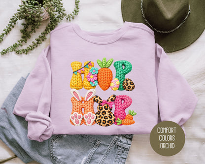 Hip Hop Faux Yarn Easter Comfort Colors Sweatshirt Sweatshirt  CreativeSpecialTs