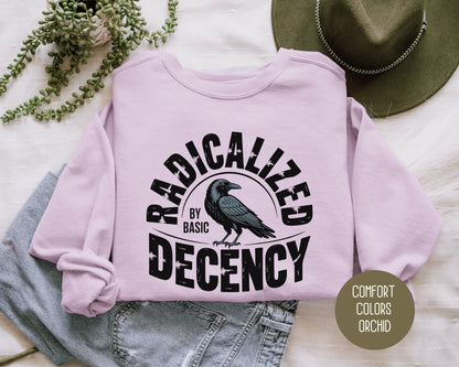 Radicalized By Basic Decency Comfort Colors Sweatshirt Sweatshirt  CreativeSpecialTs