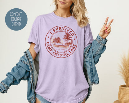 I Survived Camp Crystal Lake Comfort Colors Shirt T-Shirt  CreativeSpecialTs