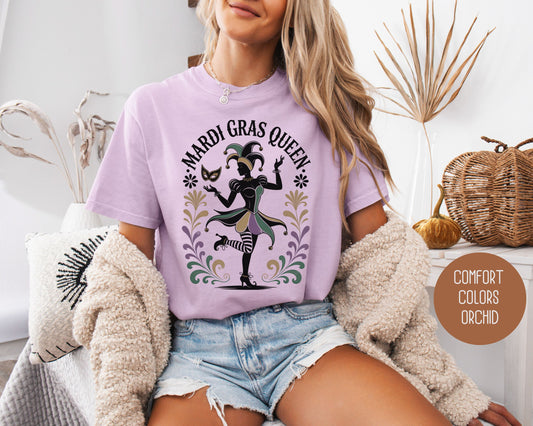 Mardi Gras Queen Comfort Colors Shirt T-Shirt CreativeSpecialTs