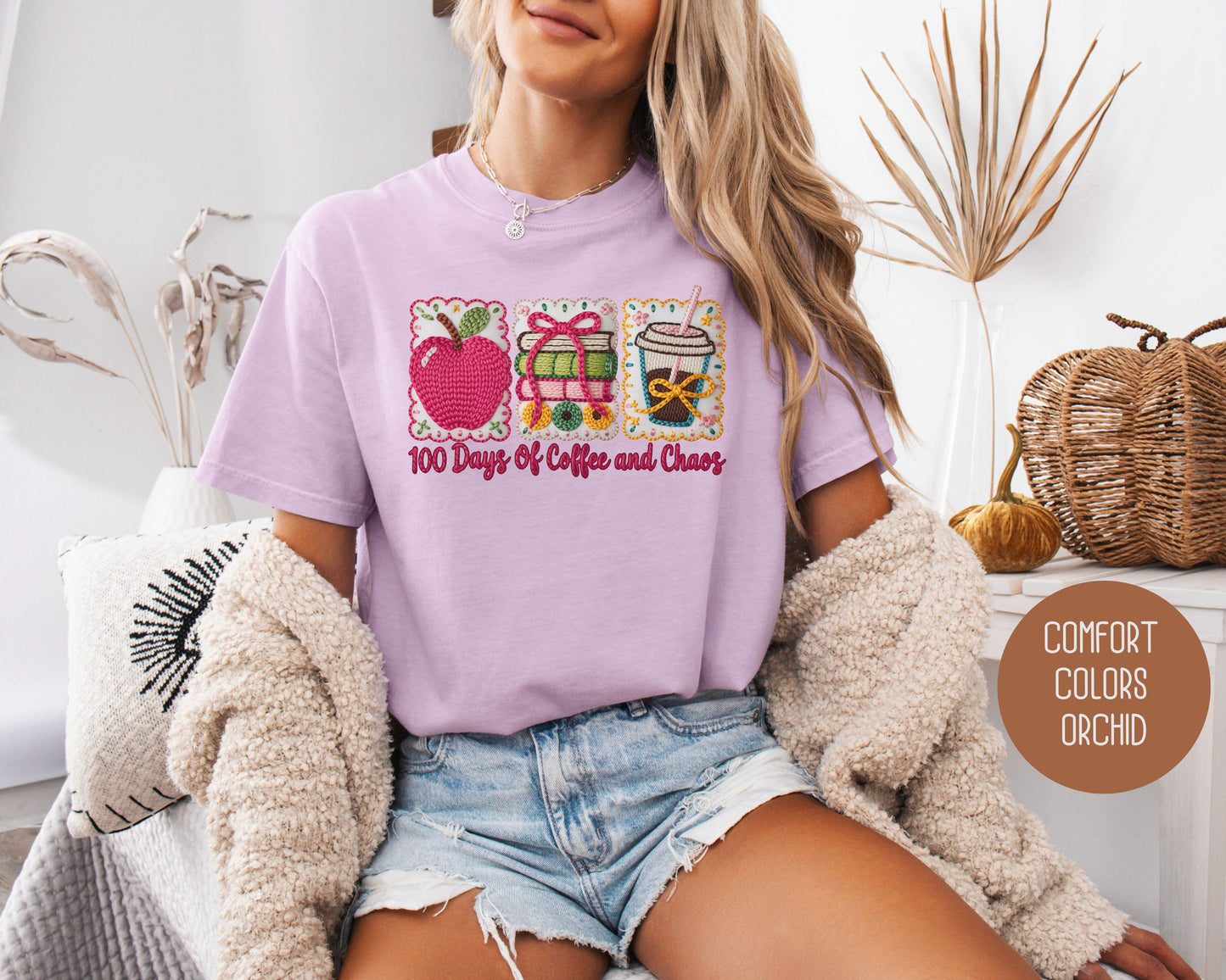 100 Days Of Coffee & Chaos Comfort Colors Shirt