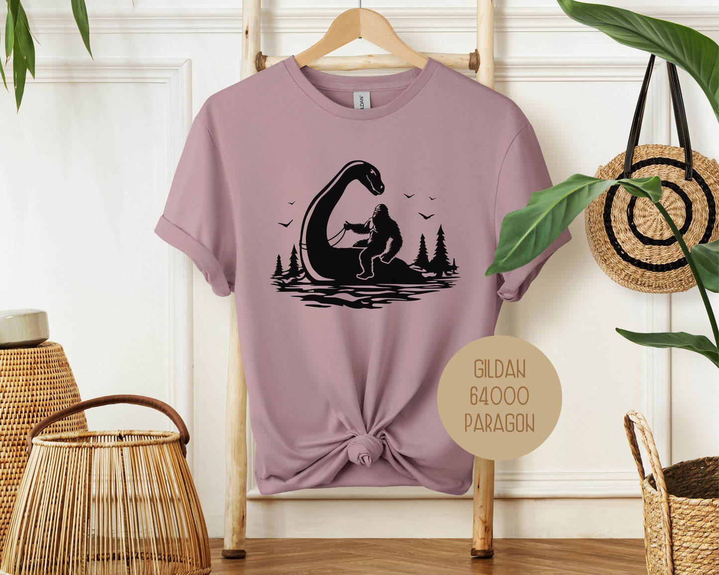 Bigfoot Riding Nessie Shirt