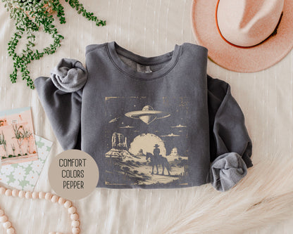 Cowboy Western UFO Comfort Colors Sweatshirt