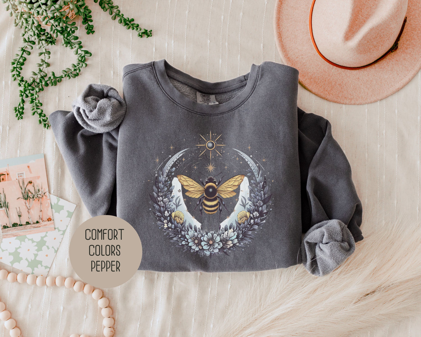 Boho Celestial Floral Bee Sweatshirt